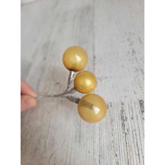 Vintage yellow pick ornament mercury glass Xmas - Picture 7 of 7